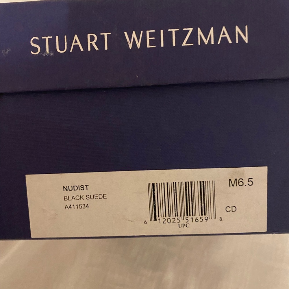 Stuwart Weitzman Nudist Black Suede Heels